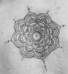 Mandala-Flower fineline Tattoo